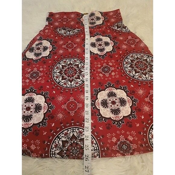 NWT Colette Women Medium Red Mali Brushed Knit Skirt Stitch Fix Boho 1970s Style - Picture 6 of 9